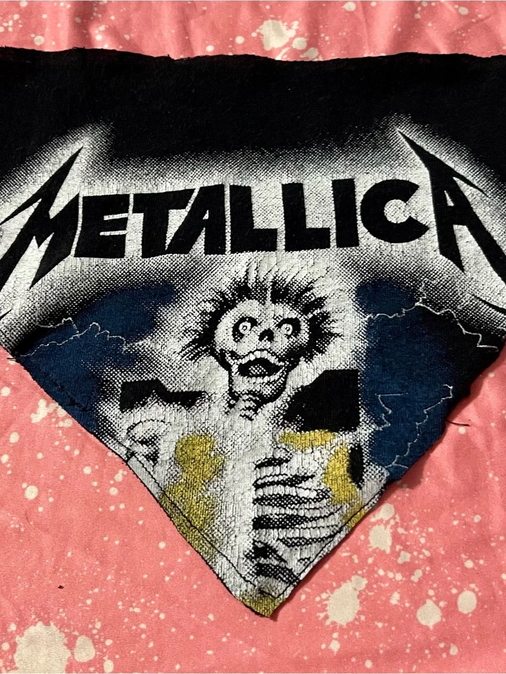Metallica Upcycled Dog Bandana size Med Ride the Lightning